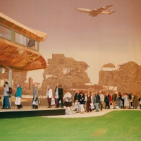A queue of people